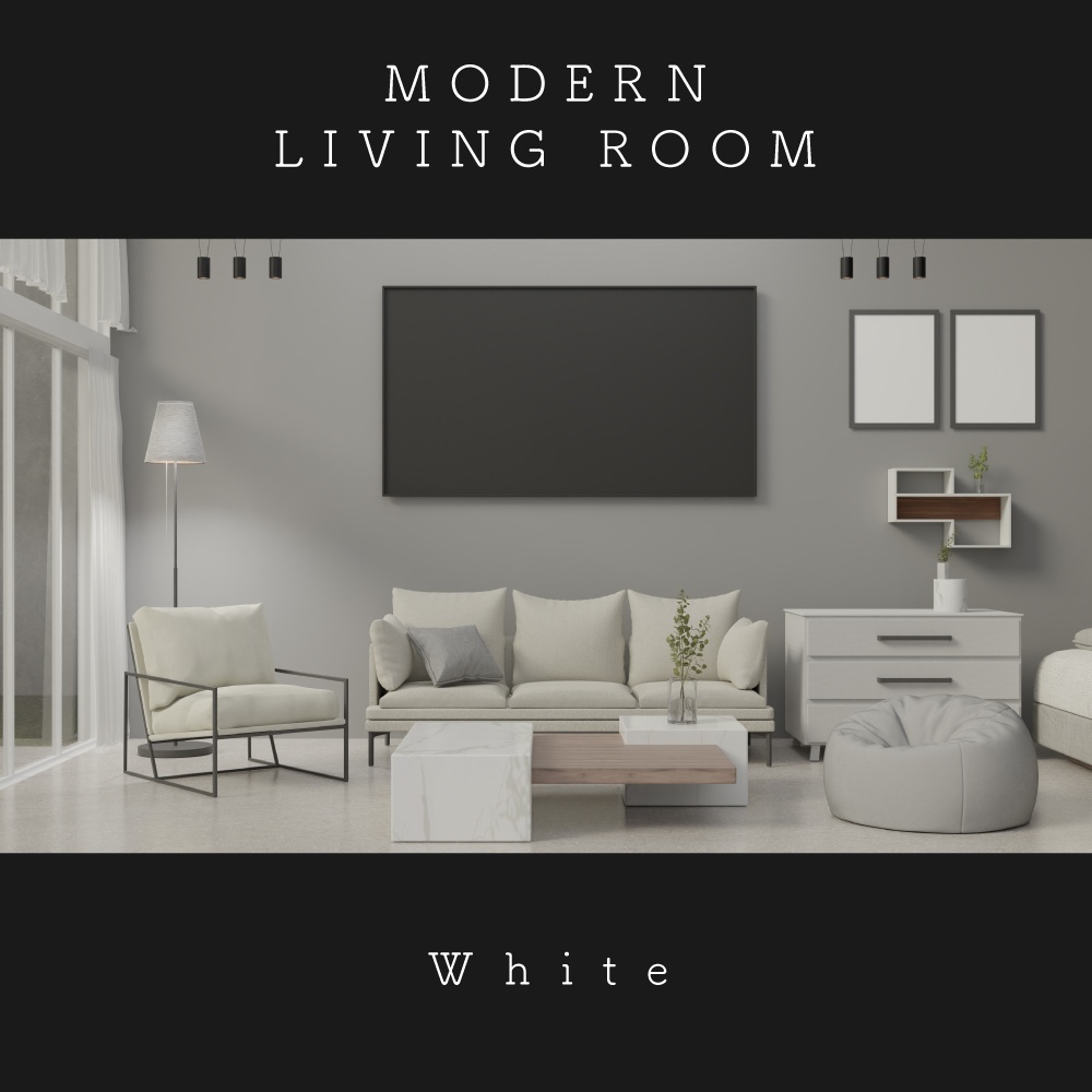 【配信背景】モダンリビングルーム【無料】