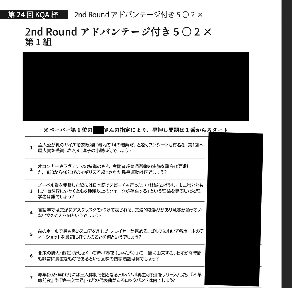 第24回KQA杯 公式記録集
