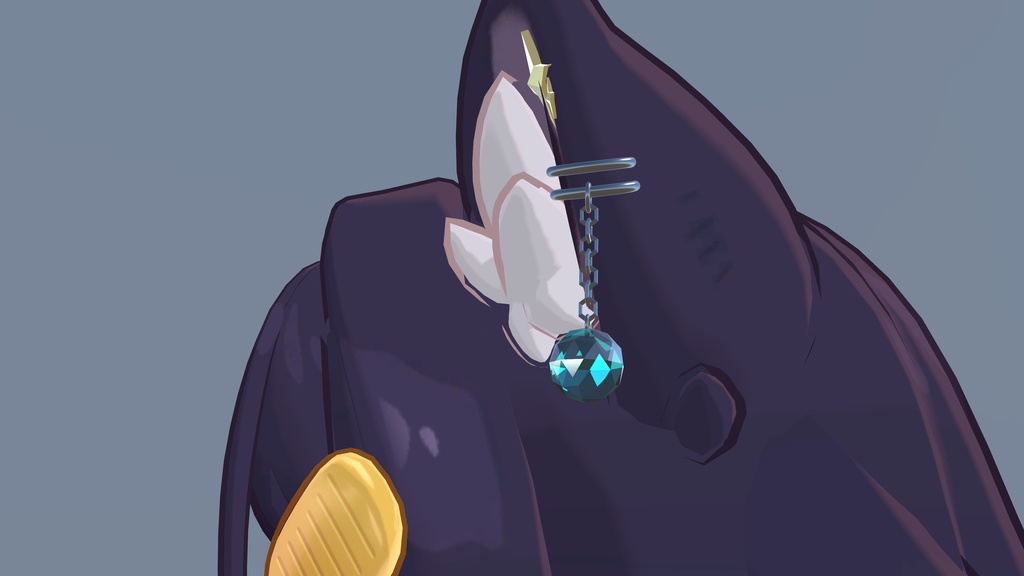 【MA】【アズキちゃん対応】揺れる宝石ピアス【VRC想定】