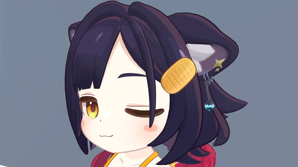 【MA】【アズキちゃん対応】揺れる宝石ピアス【VRC想定】