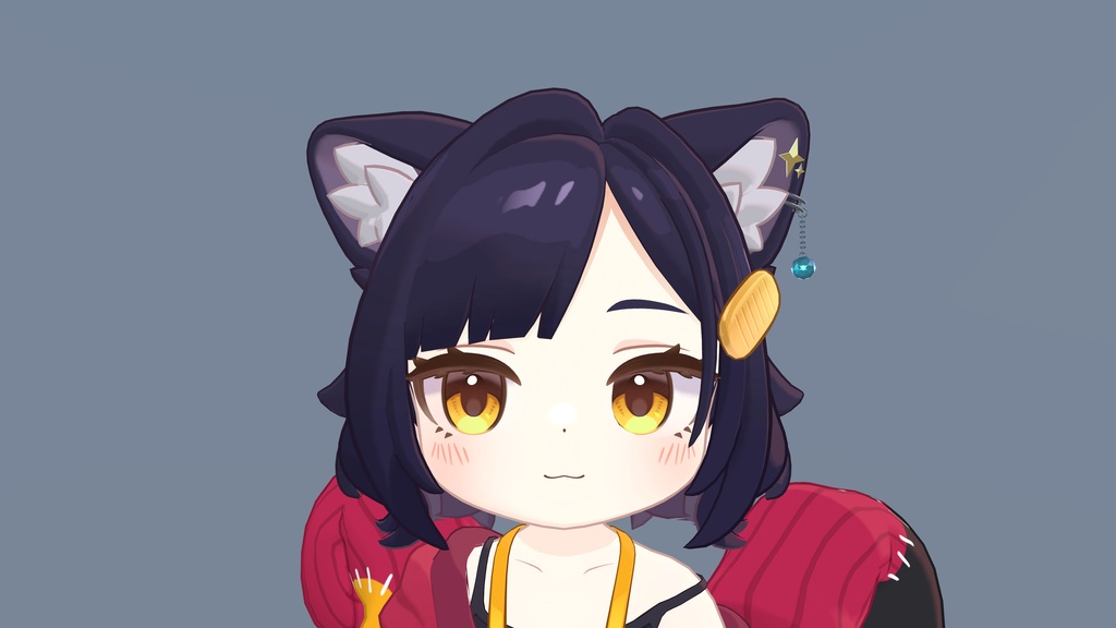 【MA】【アズキちゃん対応】揺れる宝石ピアス【VRC想定】