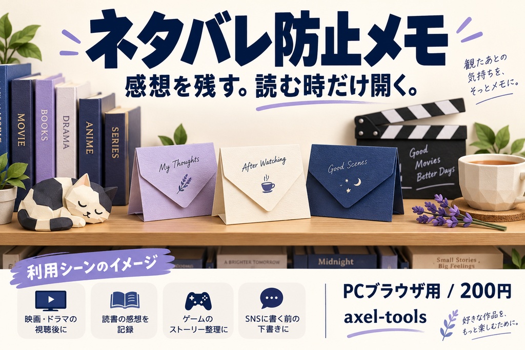 ネタバレ防止メモ｜感想を残す。読む時だけ開く。