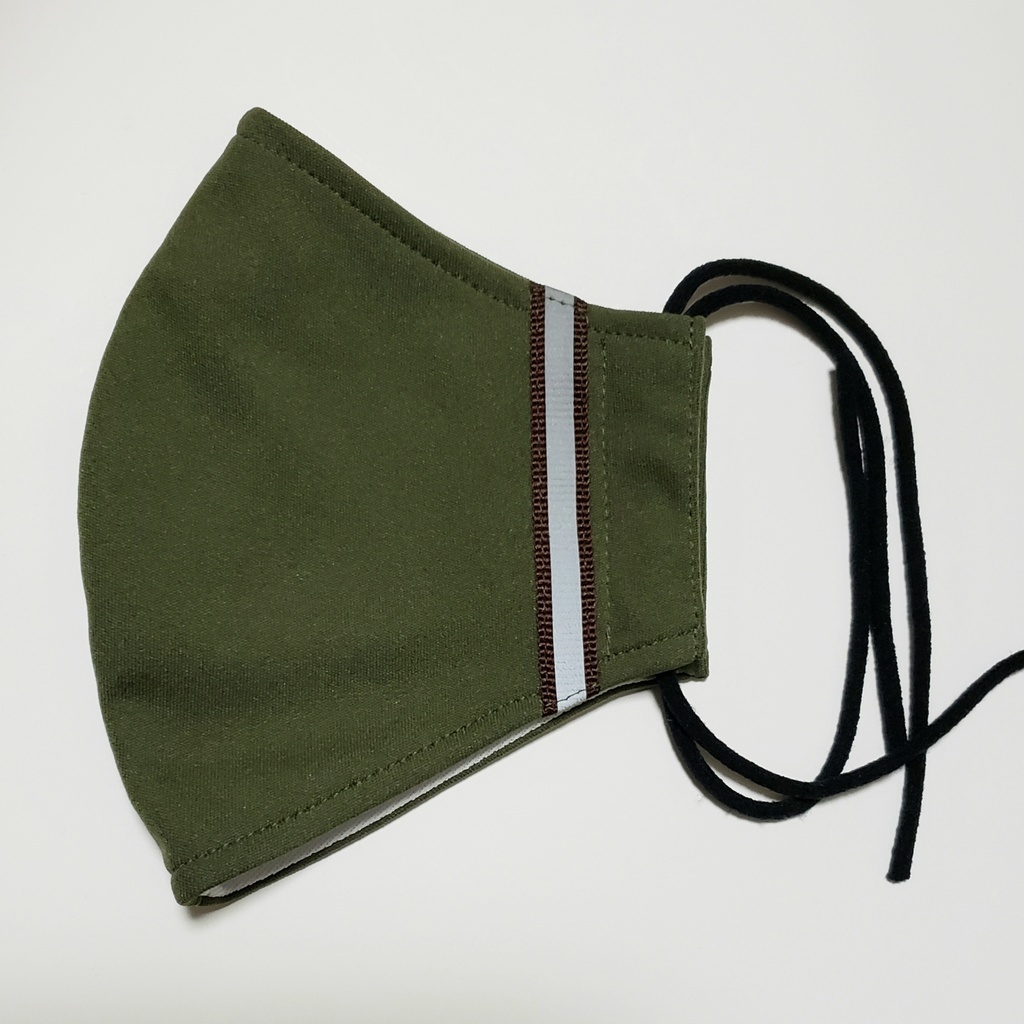 Sale♪ライトに反射するラインマスク/カーキ