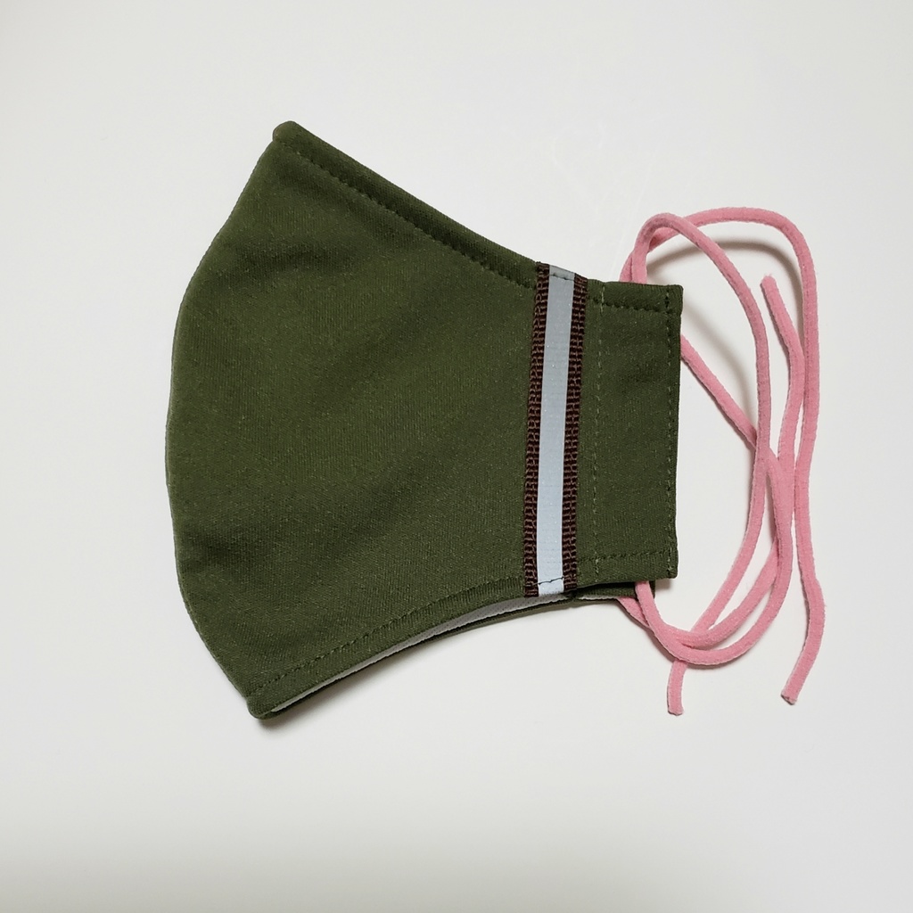 Sale♪ライトに反射するラインマスク/カーキ