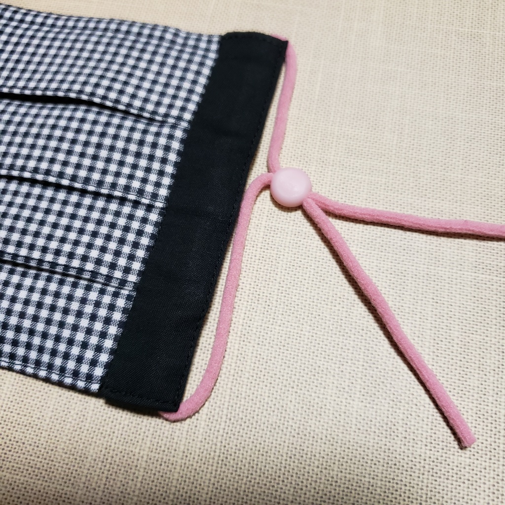 Sale♪黒ギンガムチェックプリーツマスク