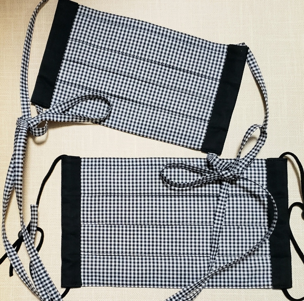 Sale♪黒ギンガムチェックプリーツマスク