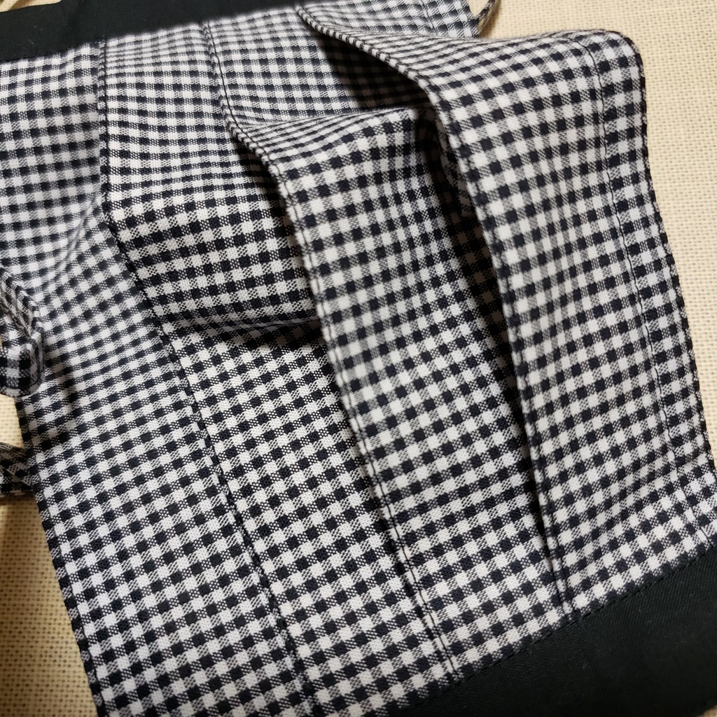 Sale♪黒ギンガムチェックプリーツマスク