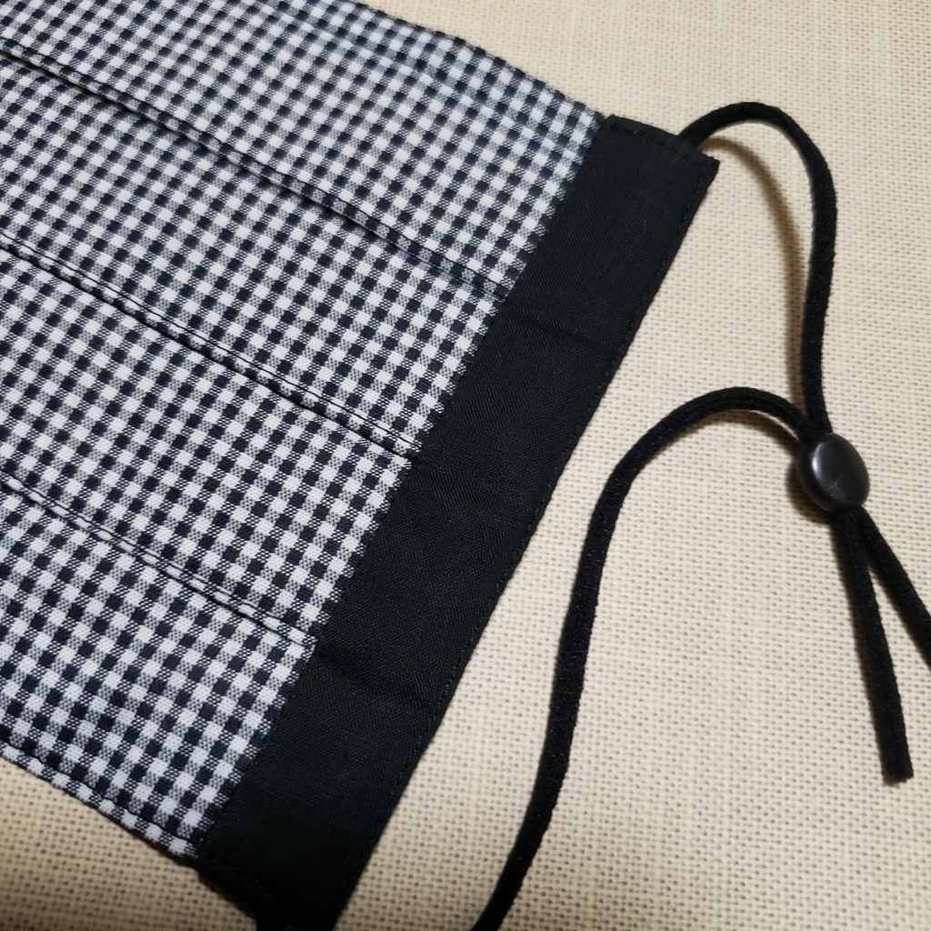 Sale♪黒ギンガムチェックプリーツマスク