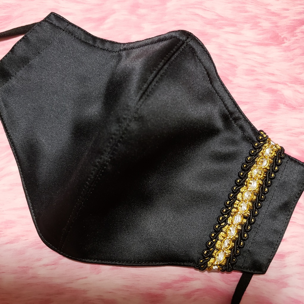 Sale♪黒サテン+ゴールドブレード