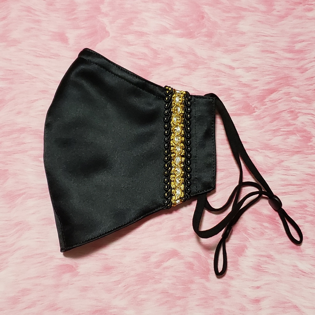 Sale♪黒サテン+ゴールドブレード