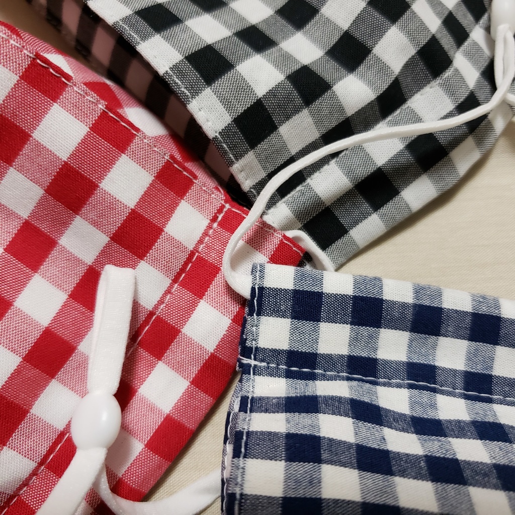 ギンガムチェックのボックスマスク