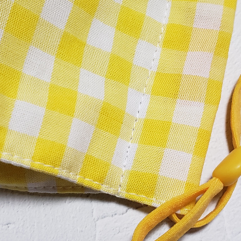 イエローギンガム ボックスマスク