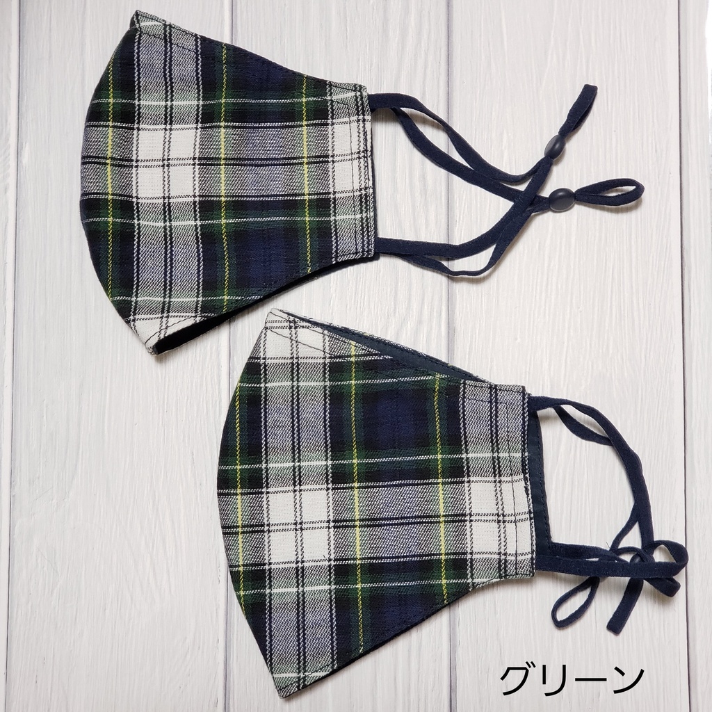 テッキングタータンチェックマスク
