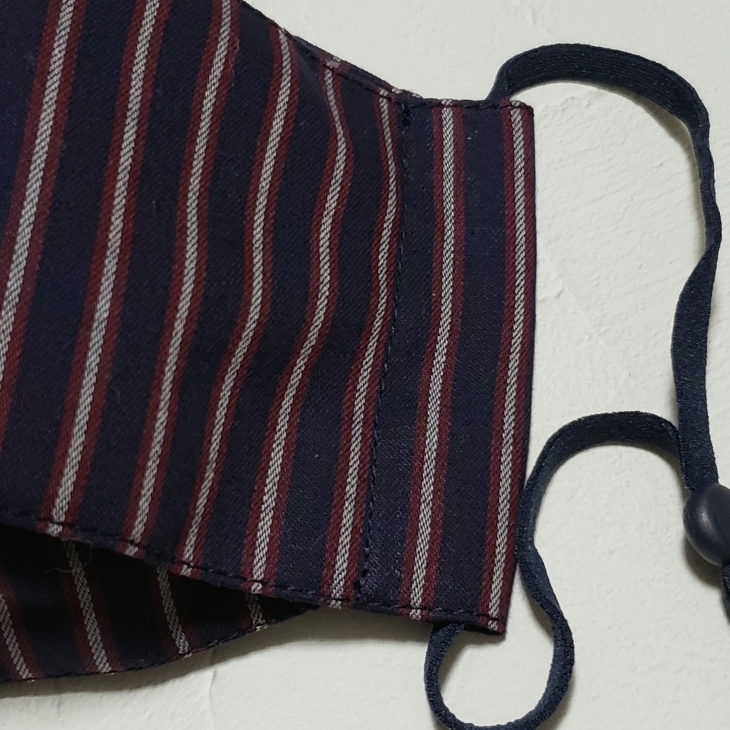 レジメンタルストライプボックスマスク/ネイビー