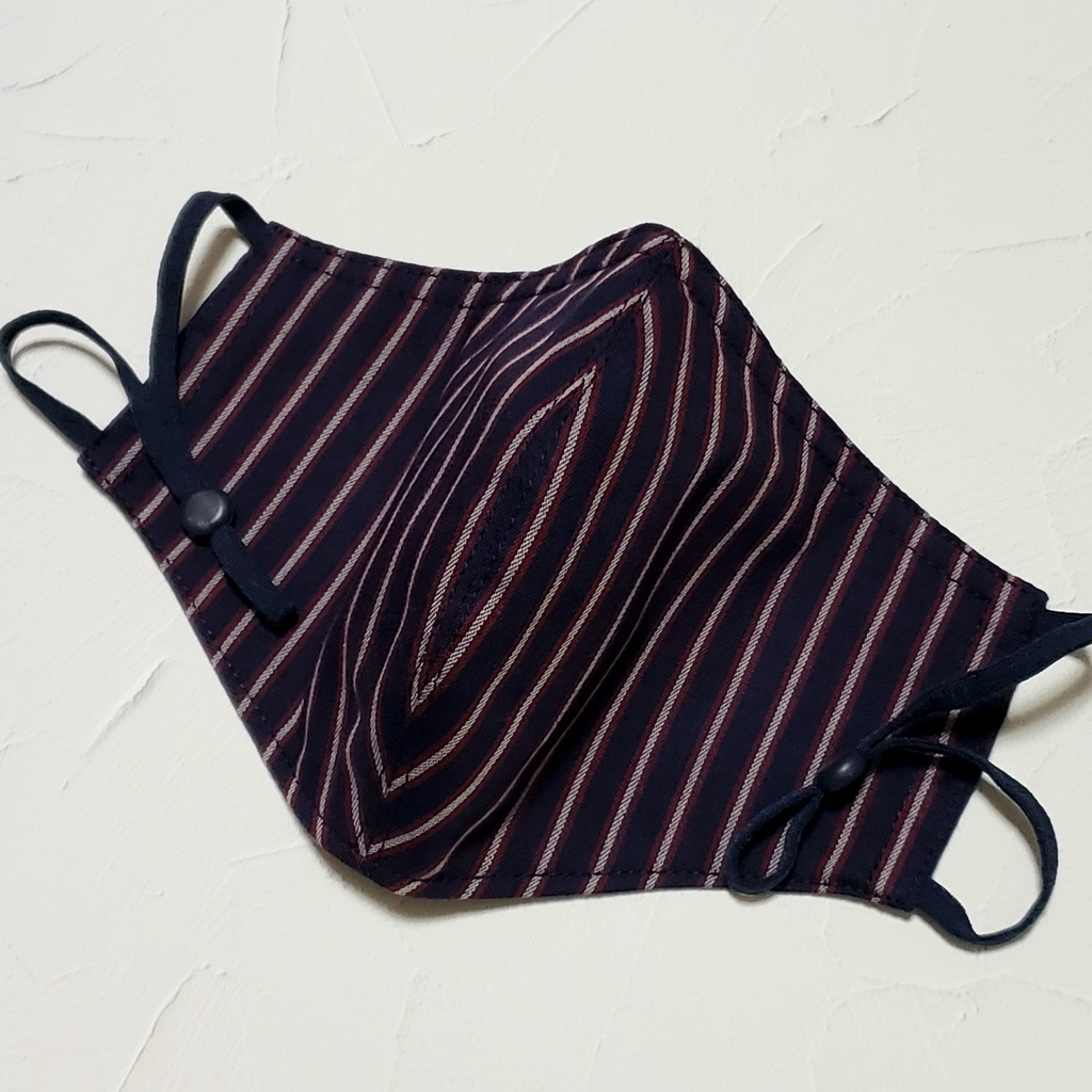 レジメンタルストライプマスク/ネイビー