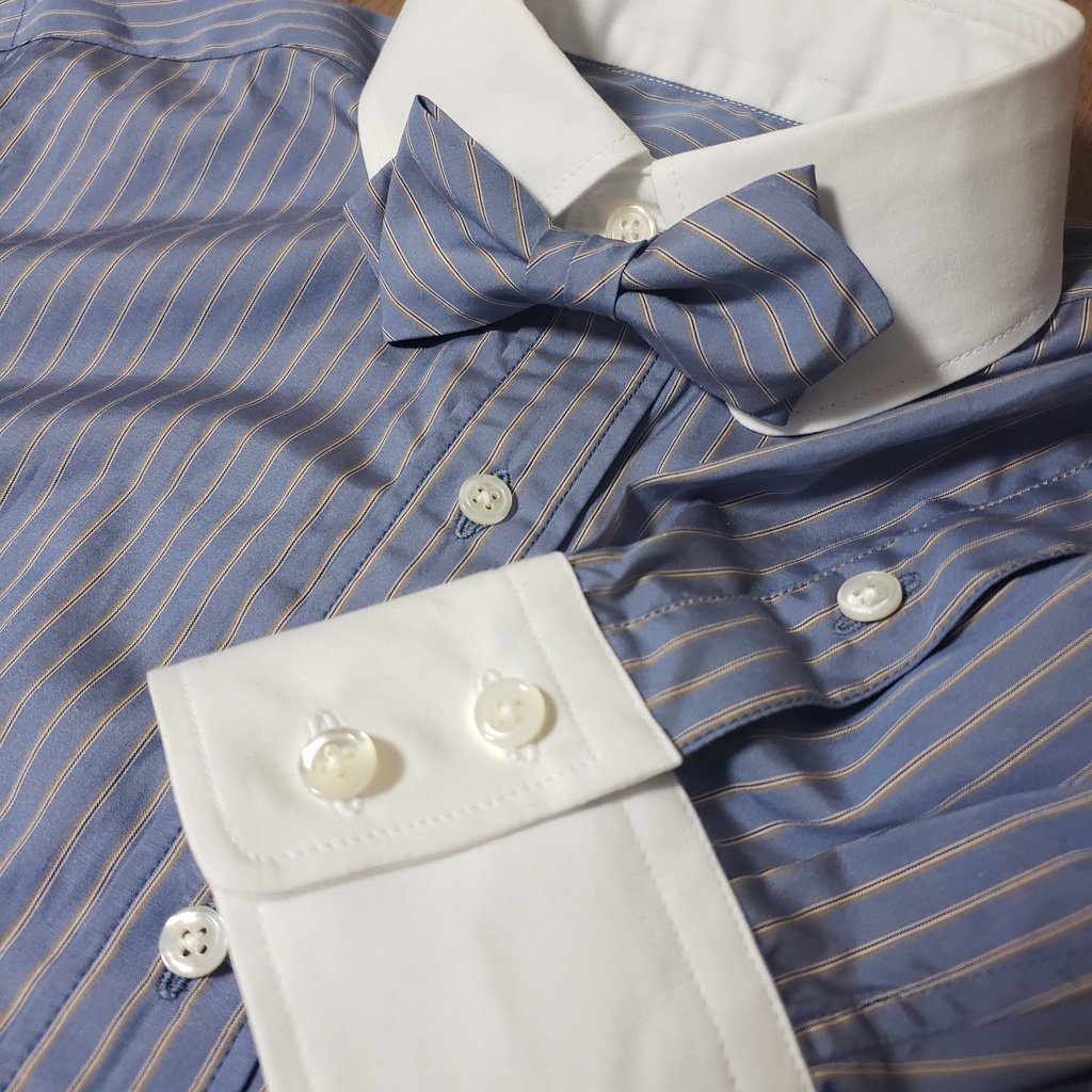 サンプルセール♪リボンタイ付きクレリックシャツ/XSサイズ