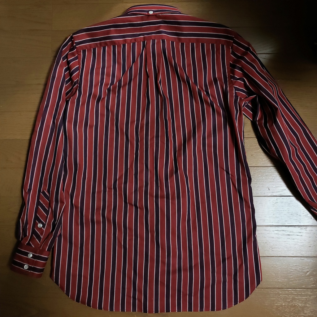 レジメンタルストライプ×ネイビーメンズシャツMサイズ