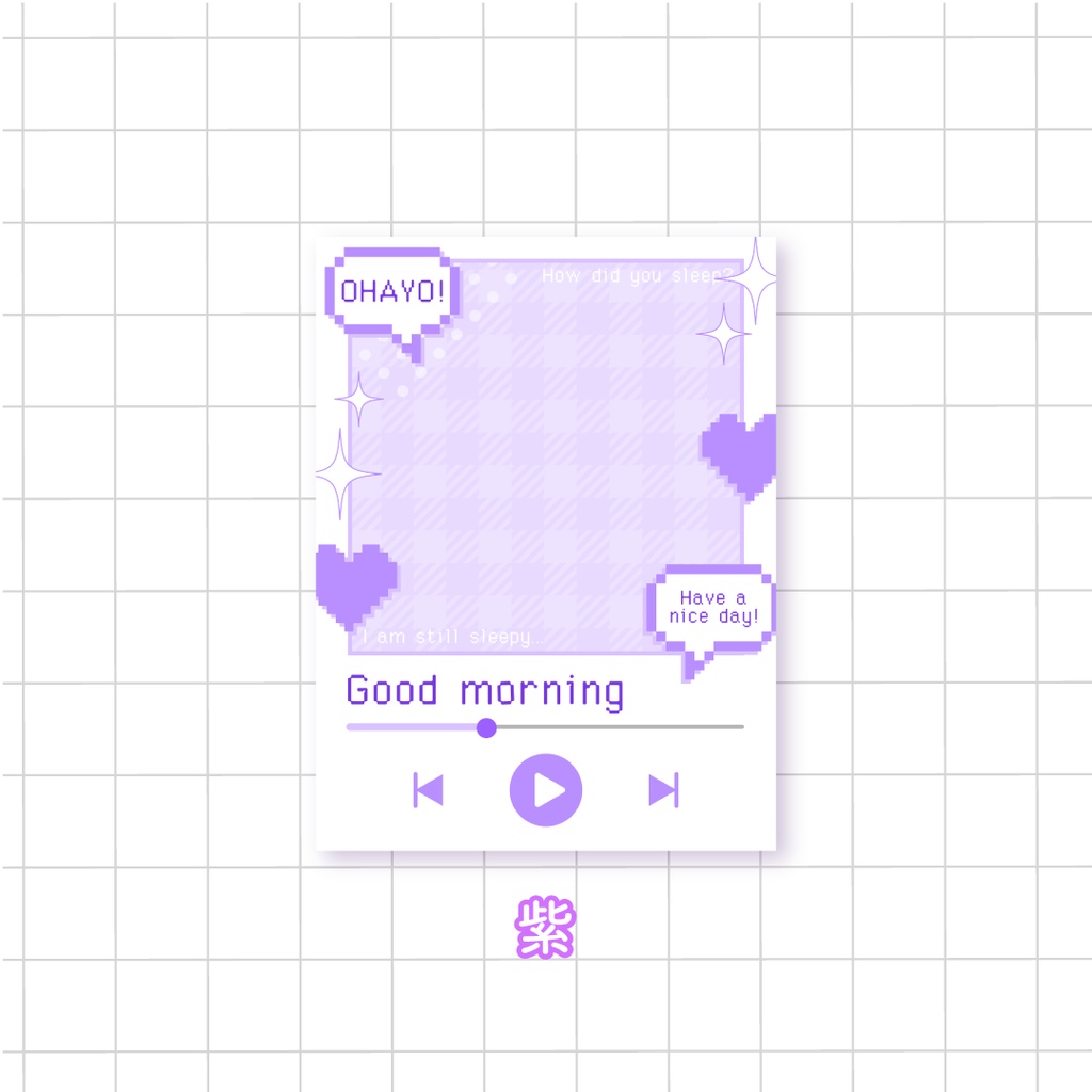 🎼無料🎧ミュージックプレイヤー風おはようVTuber素材