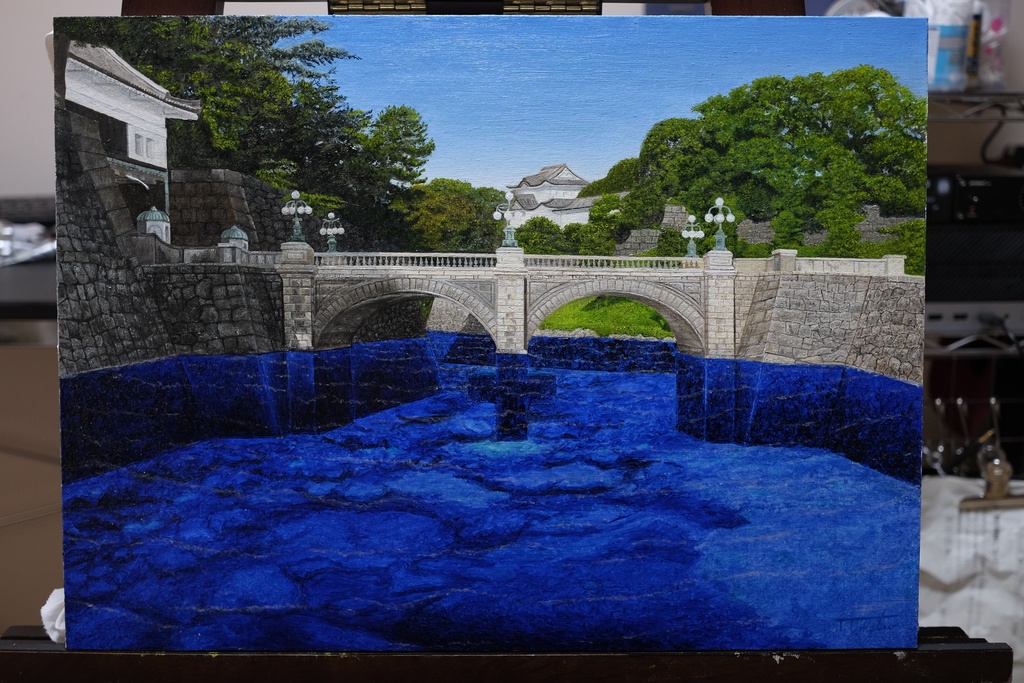 油彩画「 sapphire moat」