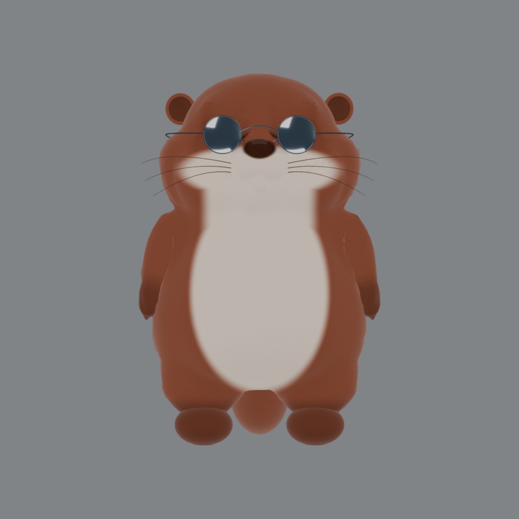 【無料・VRM 1.0】丸サングラスのカワウソ｜試用版