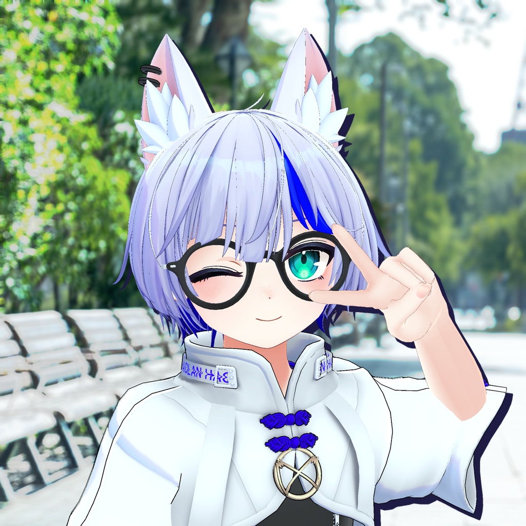 【無料 / Free】シンプル眼鏡「SsoY_02」-ラウンド型-【VRChat想定】【Android対応あり】【初期版】