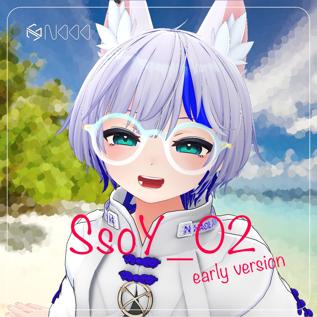 【無料 / Free】シンプル眼鏡「SsoY_02」-ラウンド型-【VRChat想定】【Android対応あり】【初期版】