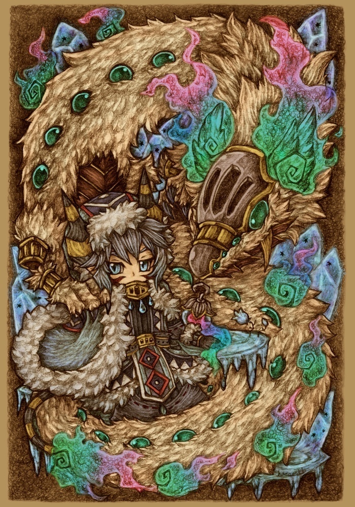 ポストカード【蒼の魔族と氷灯の魔物】