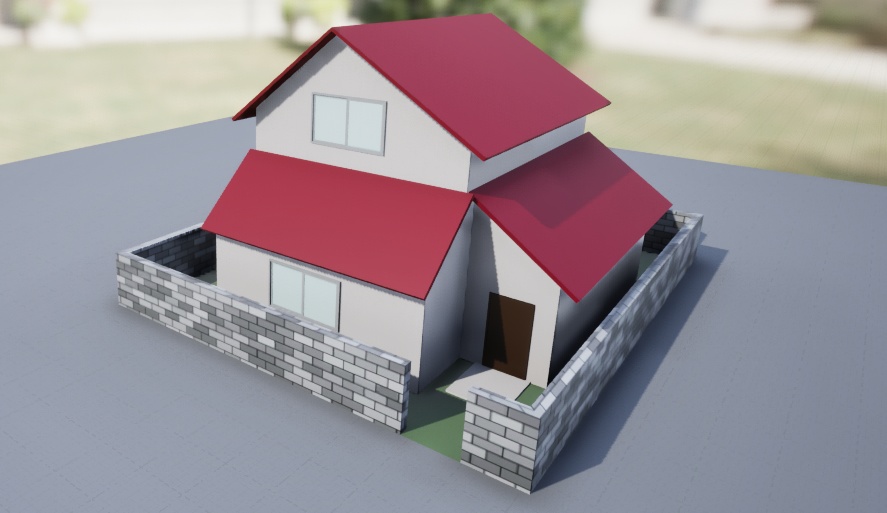 【UE5向け/無料版アリ】遠景用戸建ての家_000