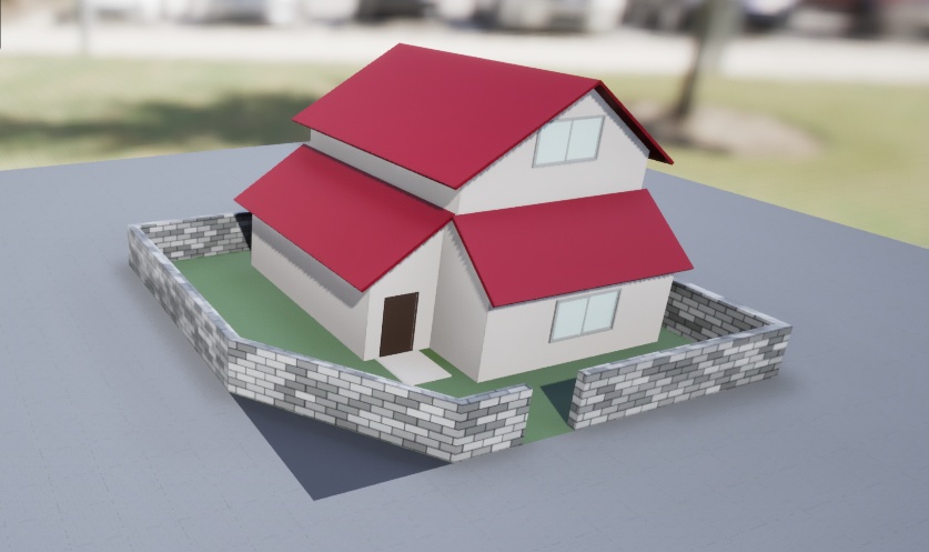 【UE5向け/無料版アリ】遠景用戸建ての家_001