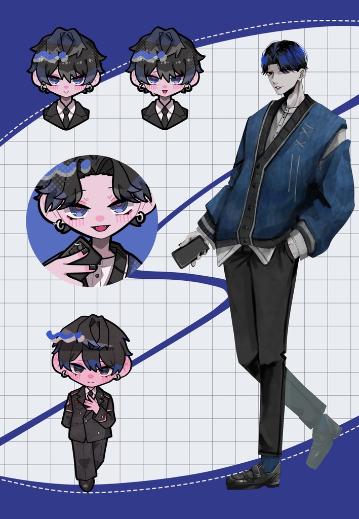 ハーフカットシール（青）