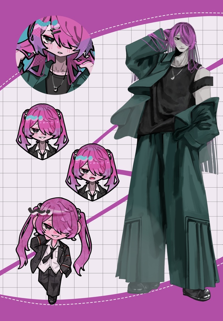 ハーフカットシール（桃M）