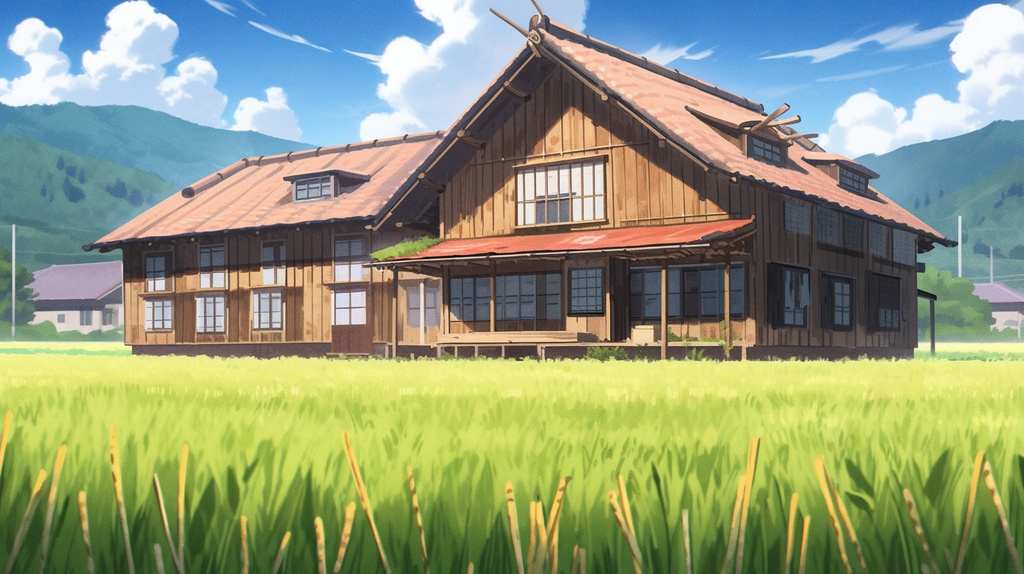 Free:Nostalgic Japanese Countryside (Raw AI Image)/無料 : 日本の田舎(AI無加工画像)