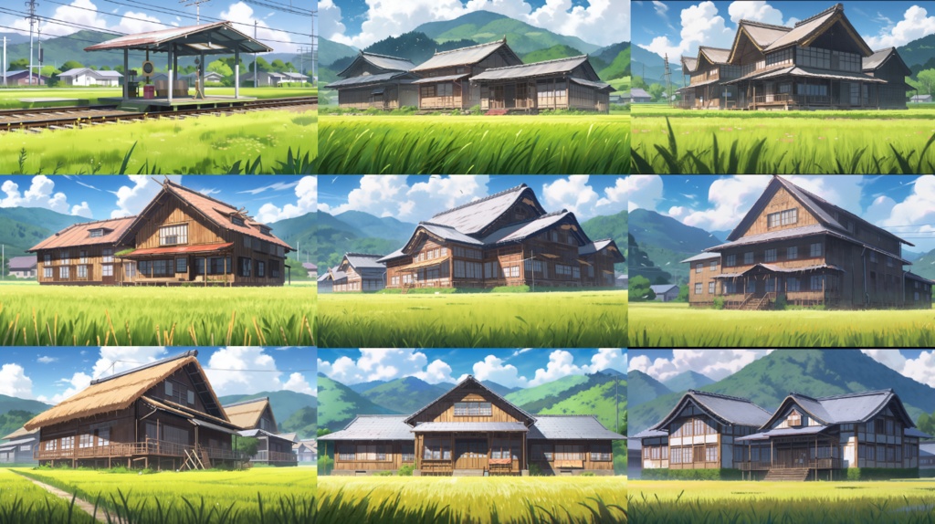 Free:Nostalgic Japanese Countryside (Raw AI Image)/無料 : 日本の田舎(AI無加工画像)