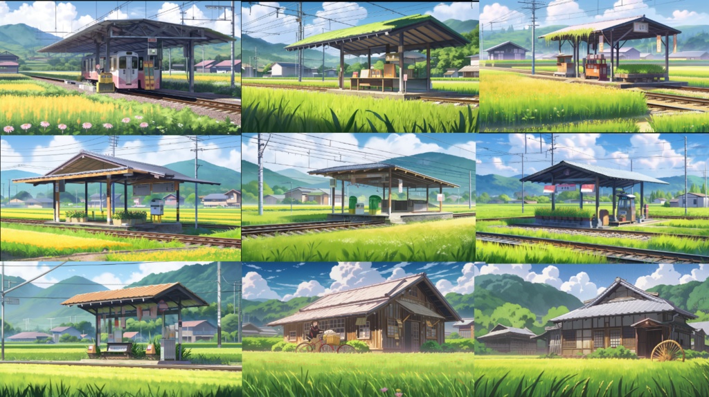 Free:Nostalgic Japanese Countryside (Raw AI Image)/無料 : 日本の田舎(AI無加工画像)