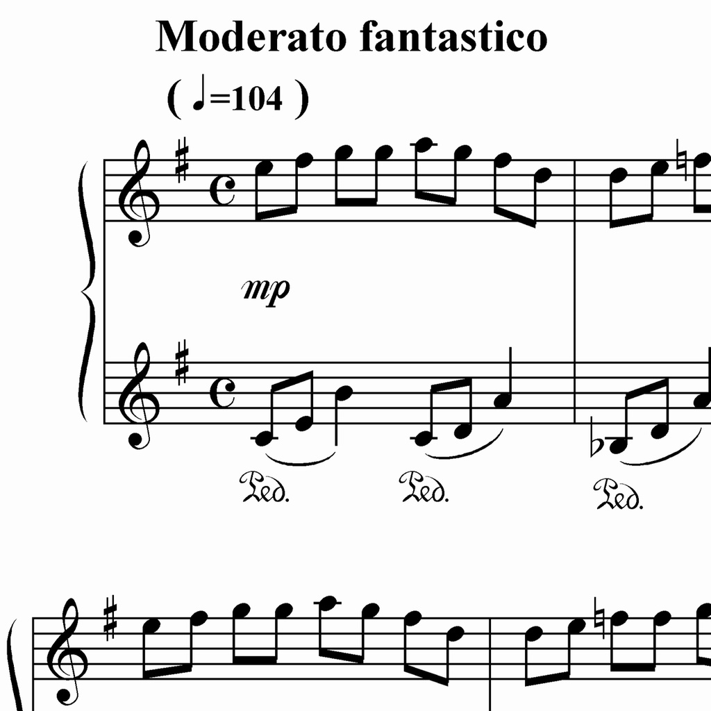 【楽譜】ピアノ曲《微風に乗せて》