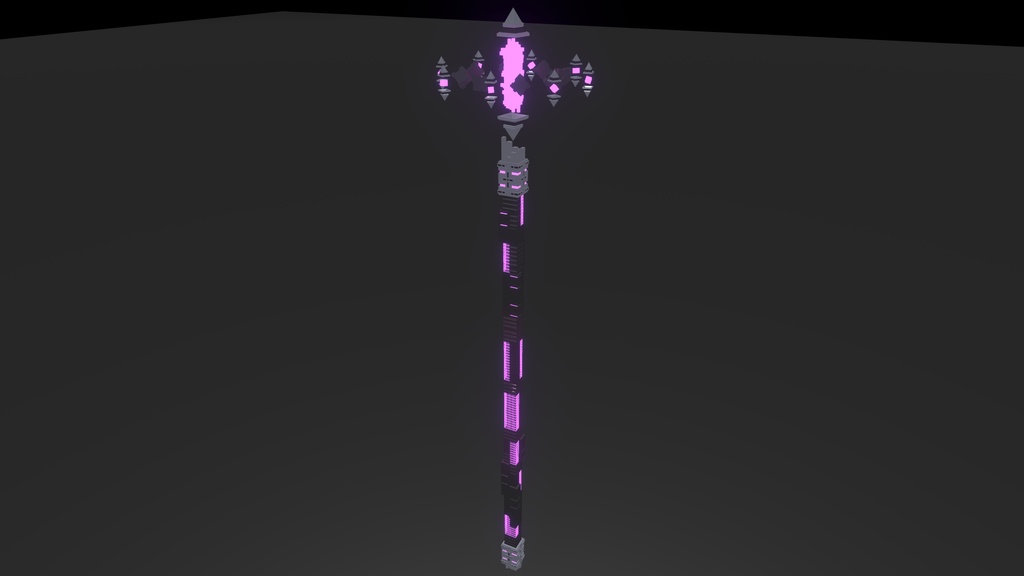 Cyberpunk Glitch Staff