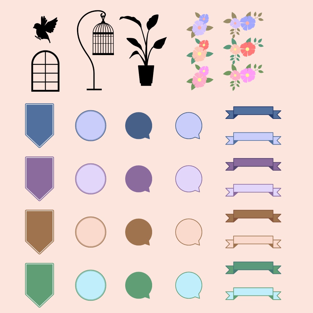 小花柄背景素材