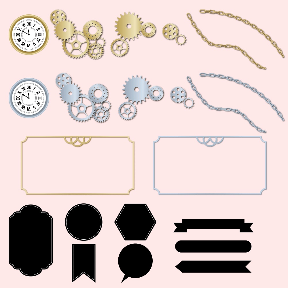 【背景素材】Antique Metallic Pattern