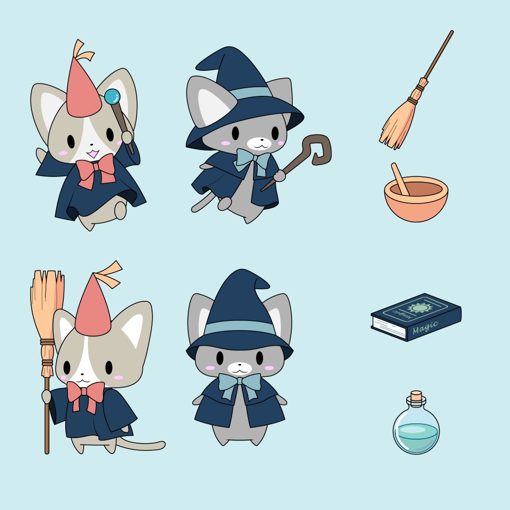 魔法猫背景素材データセット