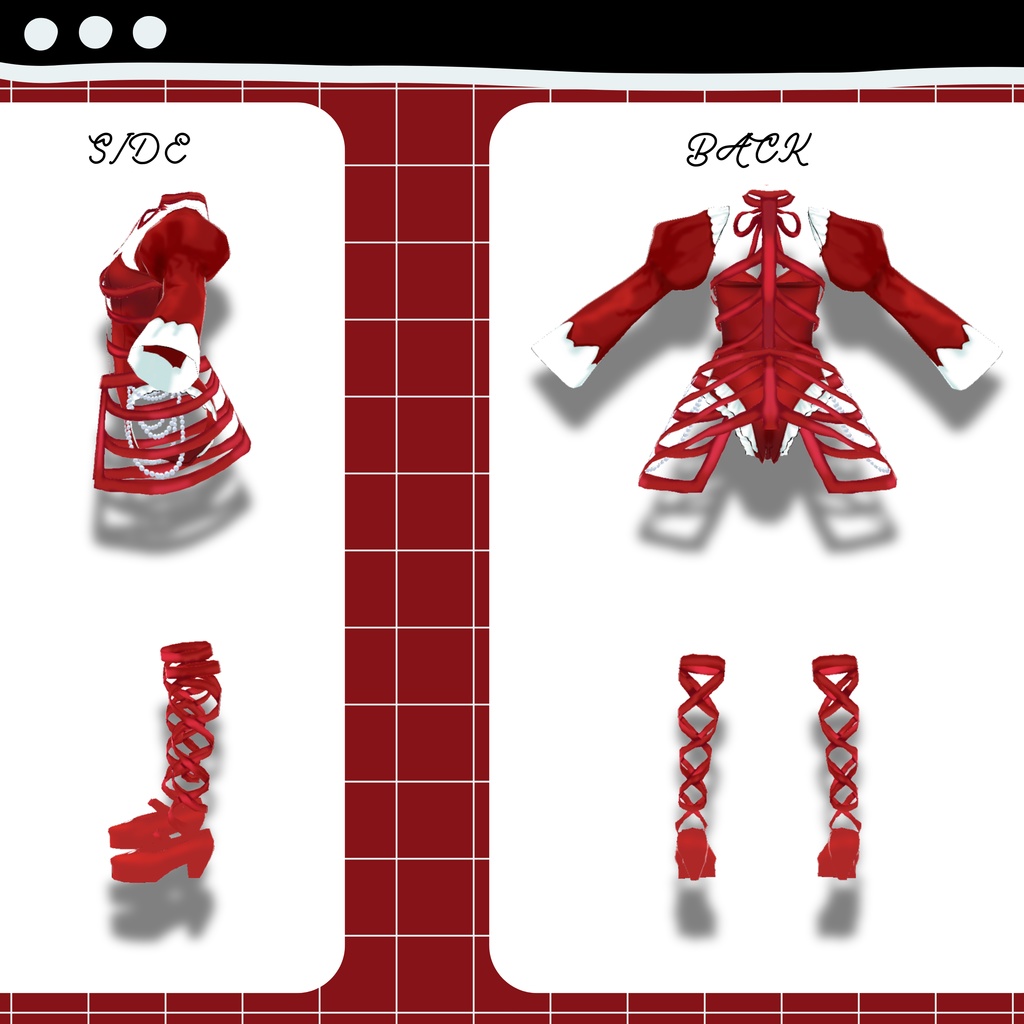 【Vroid衣装】ゴシックロリータな服