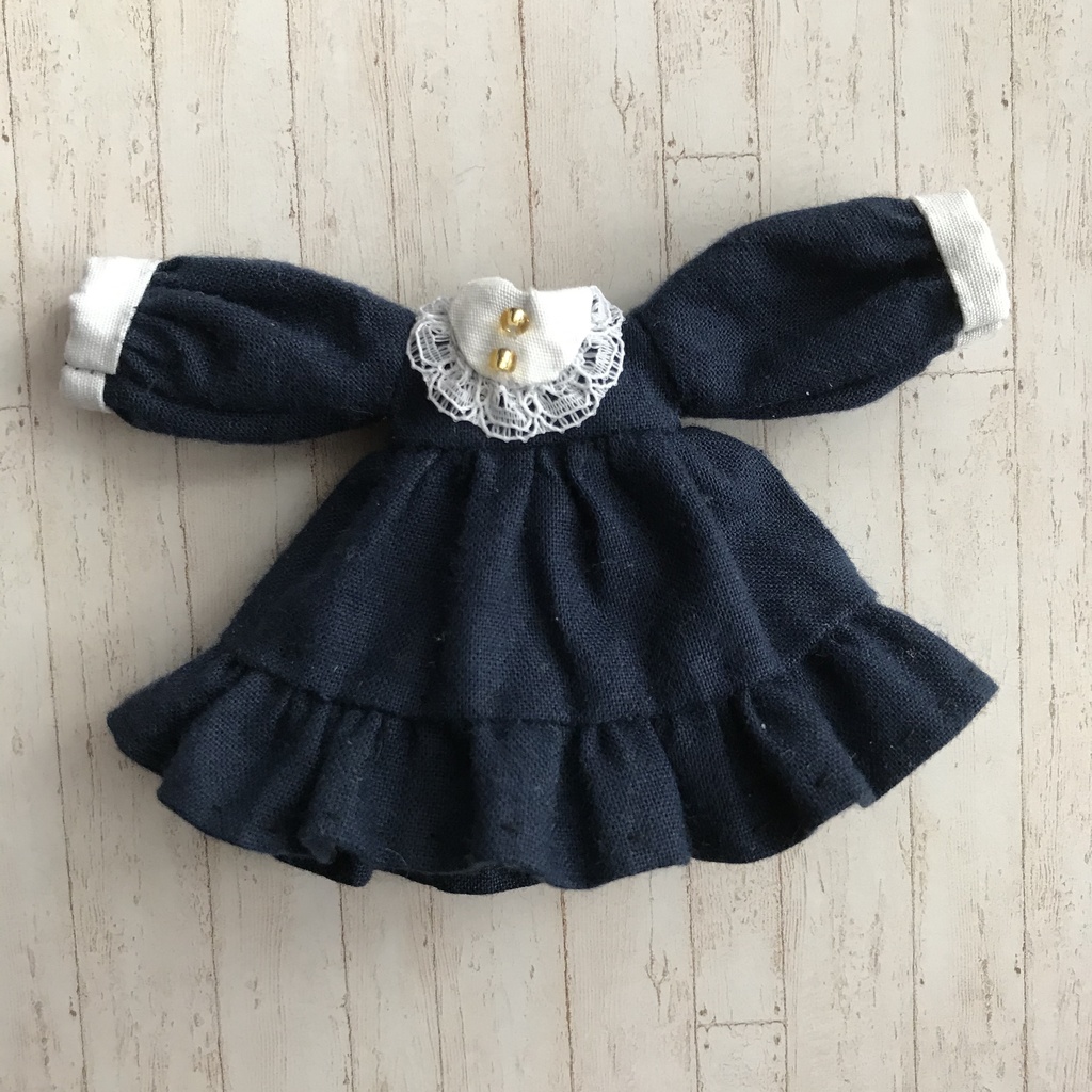 オビツ11 服 ふんわりお嬢様ワンピ ネイビー めいぷるしょこらんど Booth
