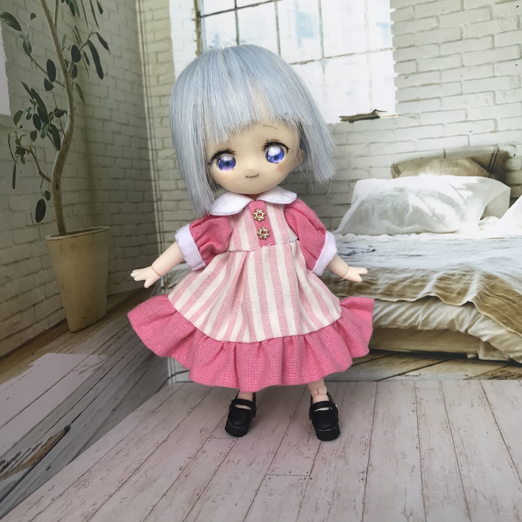 オビツ11 服 丸襟メルヘンワンピ ピンク 半袖 めいぷるしょこらんど Booth