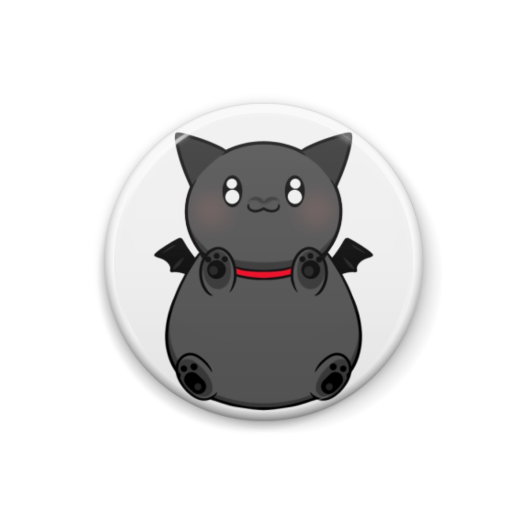黒or白眷属の缶バッチ 表情2パターン