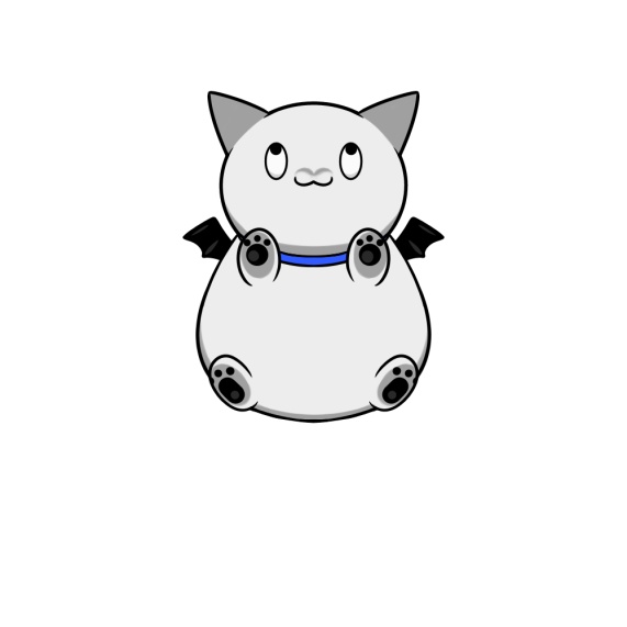 黒or白眷属の缶バッチ 表情2パターン