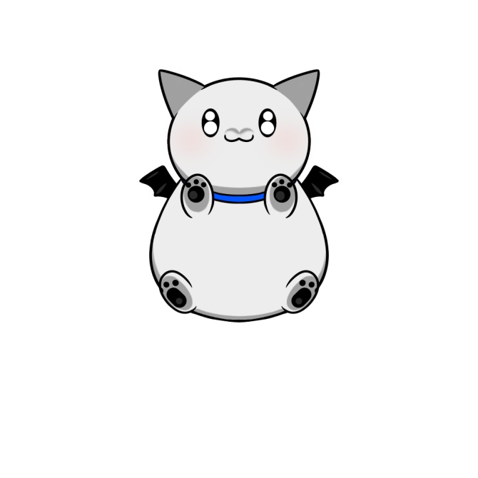 黒or白眷属の缶バッチ 表情2パターン