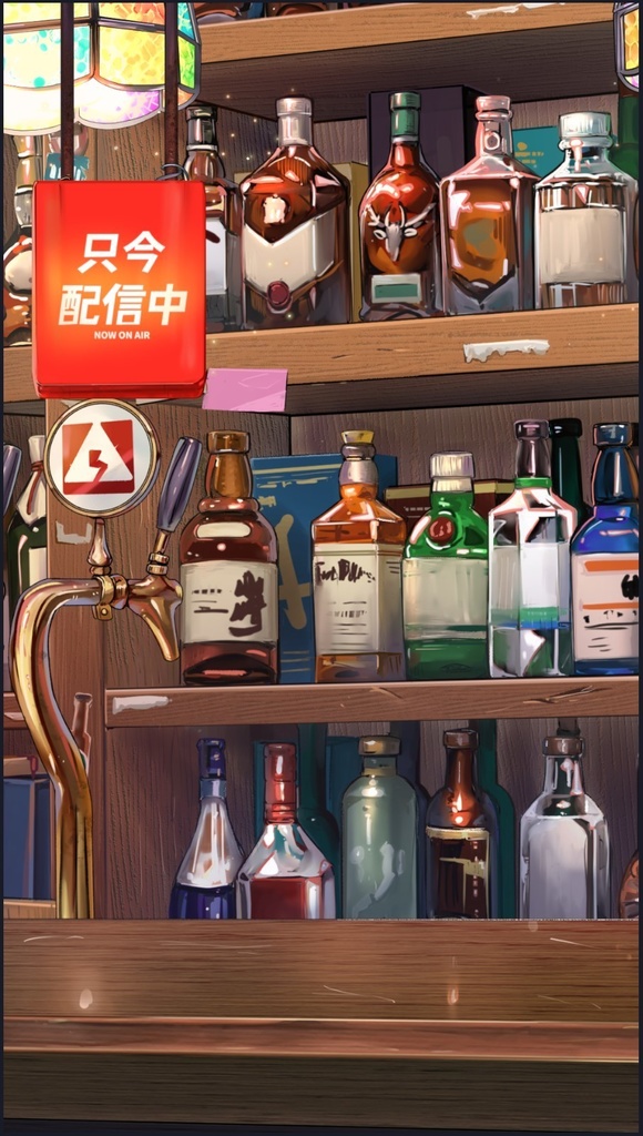 レトロバー-配信素材セット(動く背景、動く素材)