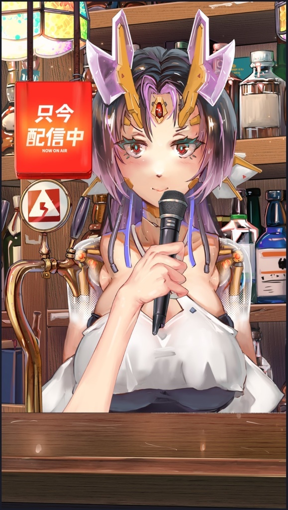 レトロバー-配信素材セット(動く背景、動く素材)