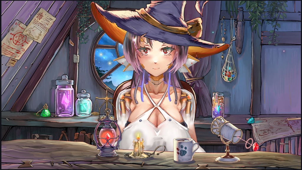 魔法使いの部屋-動く配信素材セット ハロウイン素材配布