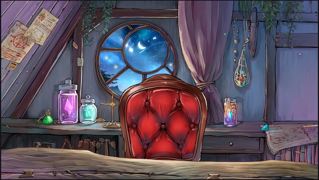 魔法使いの部屋-動く配信素材セット ハロウイン素材配布