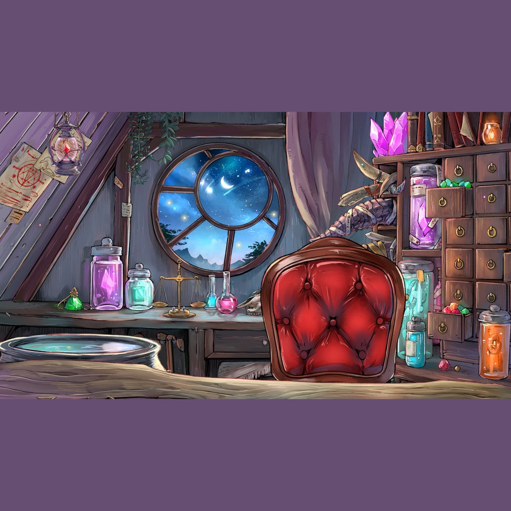 魔法使いの部屋-動く配信素材セット ハロウイン素材配布